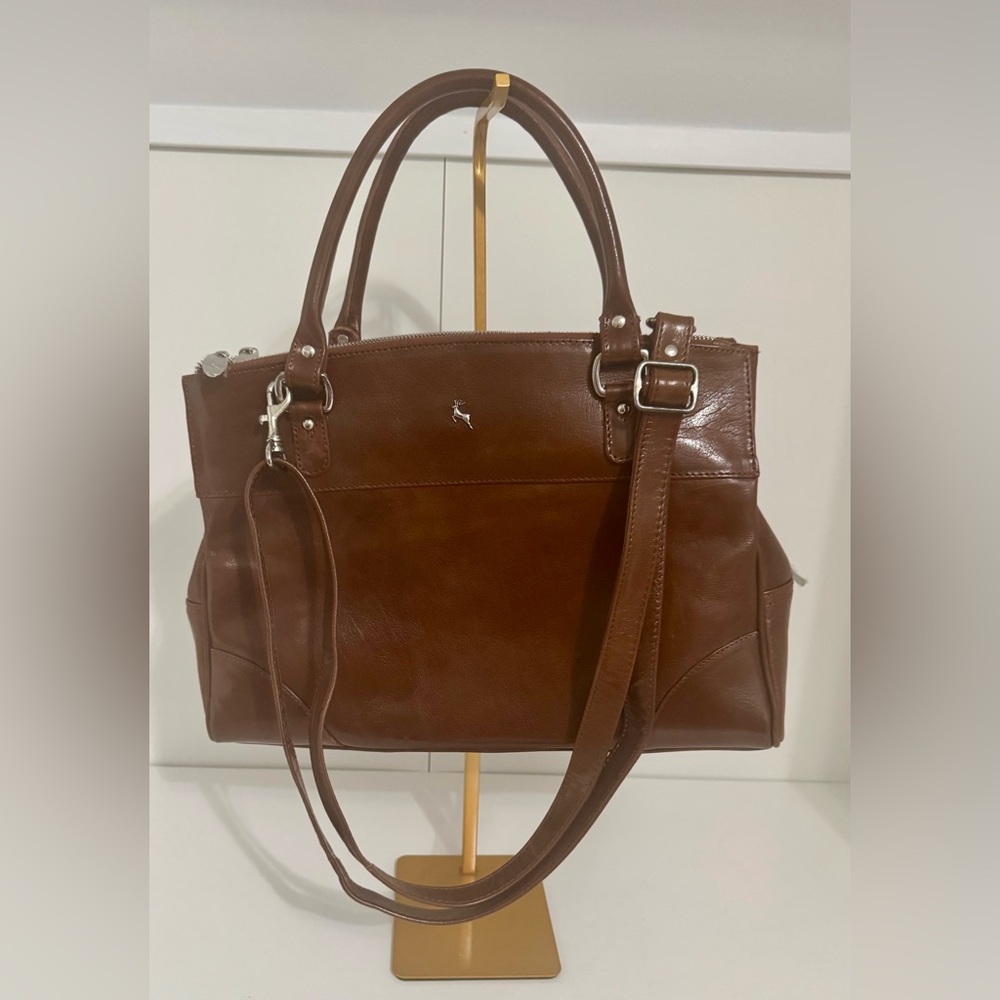 Ashwood Elegant Leather Work Bag Satchel in Chestnut Brown‎ Leather NWOT
